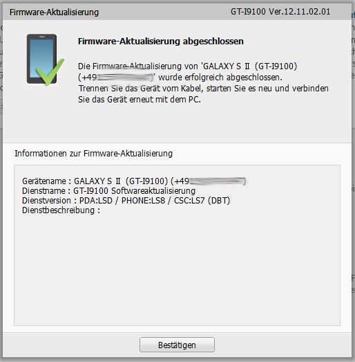 Samsung GALAXY S II auf Jelly Bean 4.1.2