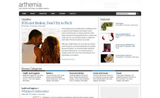 Arthemia Theme Demo Screenshot