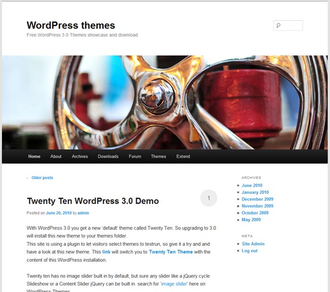 twenty eleven theme WordPress